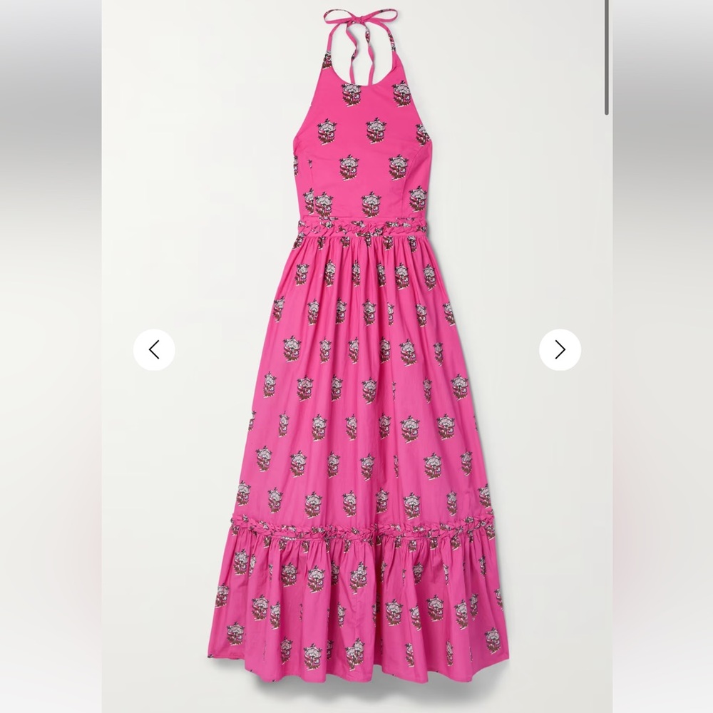 RHODE Salena floral-print cotton-poplin halterneck maxi dress